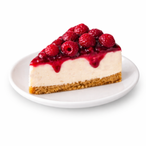 Cheesecake with raspberries